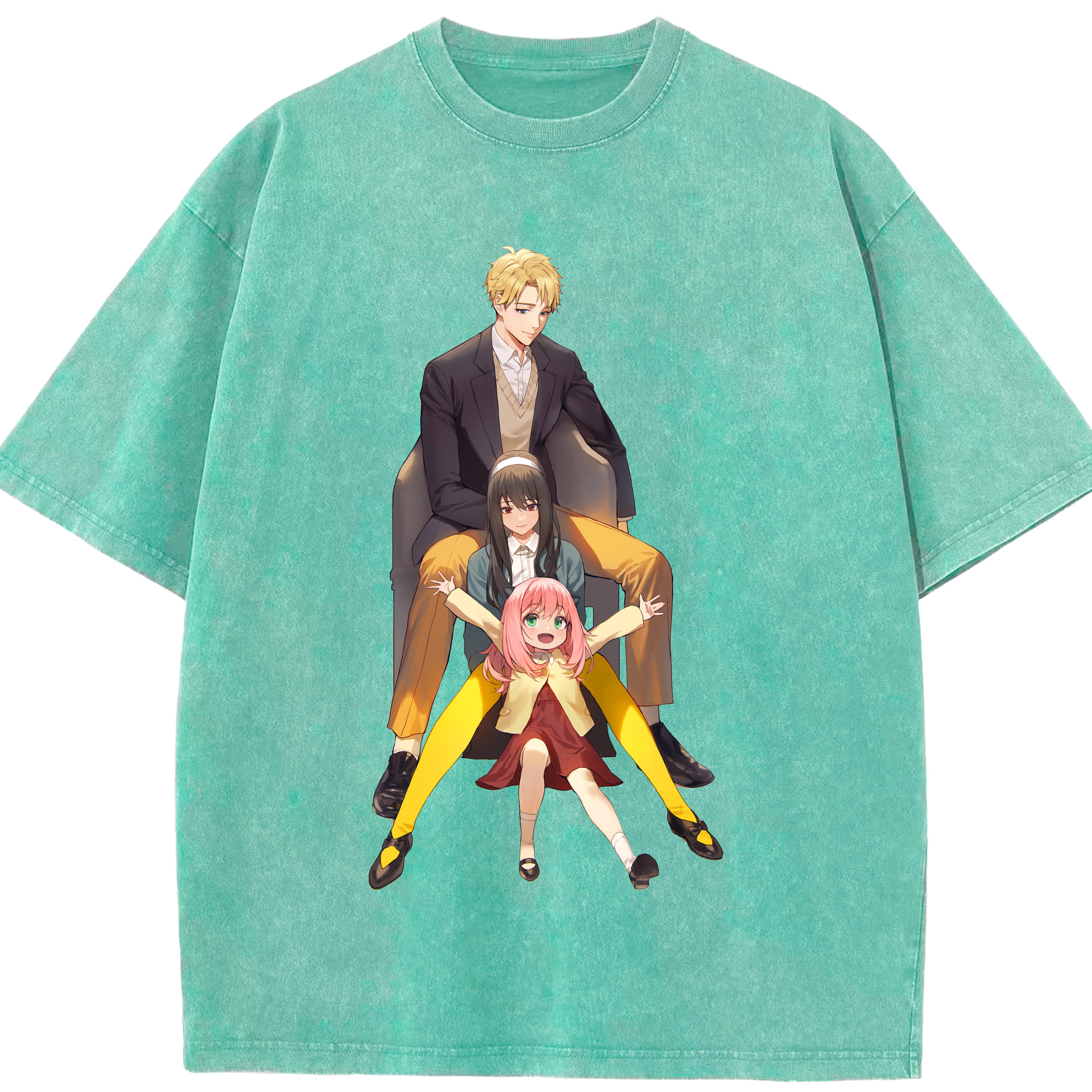 （画像用） SPY×FAMILY间谍家家酒 綿100% ヴィンテージ風 半袖Tシャツ（フロントプリント）
